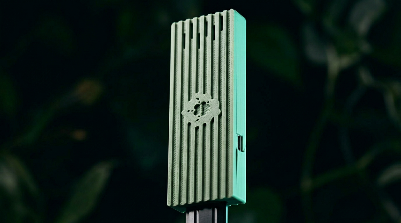 Петр 1 на полке рядом с комнатными растениями: датчик вписывается в интерьер